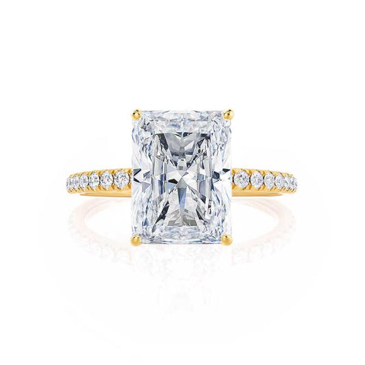 1.2 CT Radiant Pave Moissanite Engagement Ring