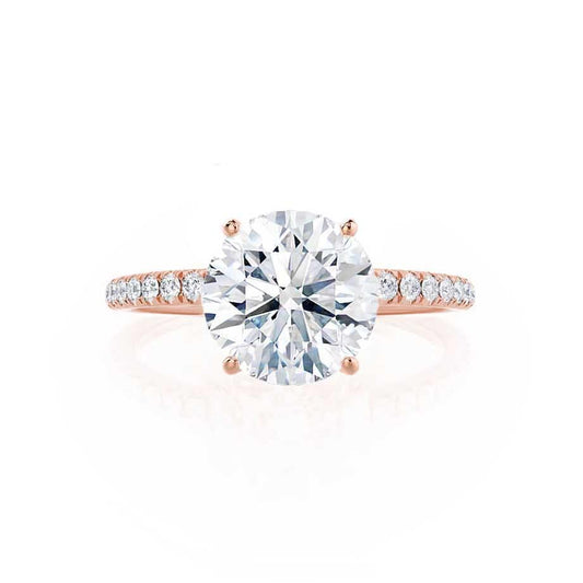 1 CT Round Pave Moissanite Engagement Ring