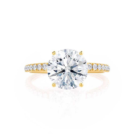 1.5 CT Round Pave Moissanite Engagement Ring
