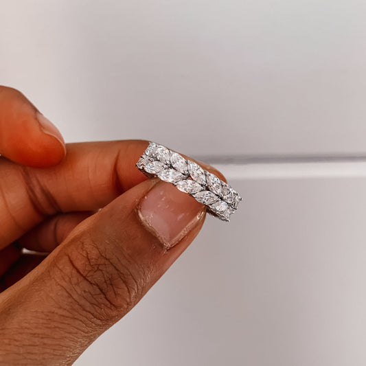 7.5 TCW Marquise Eternity Moissanite Wedding Band