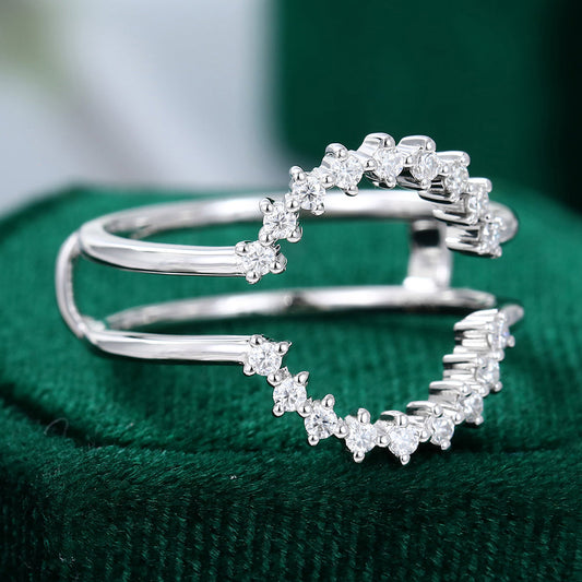 0.27 TCW Round Curved Moissanite Wedding Band