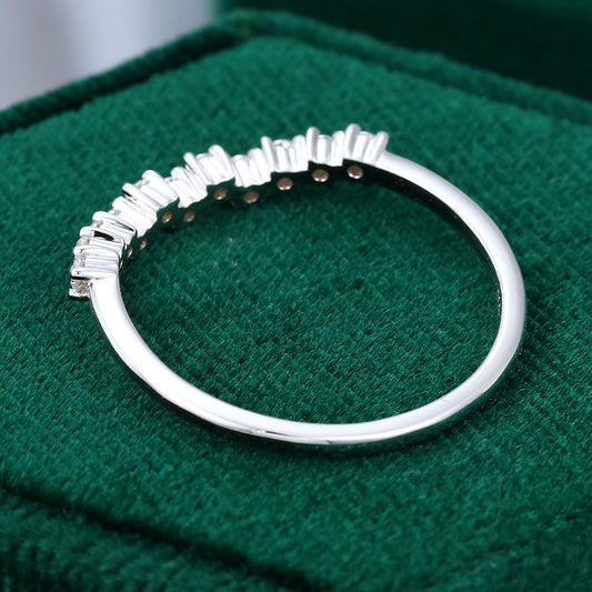 0.22 TCW Round Half Eternity Moissanite Wedding Band