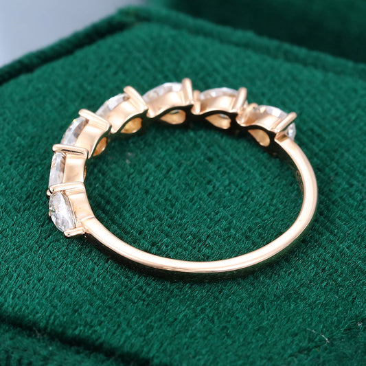 0.15 TCW Pear Half Eternity Moissanite Wedding Band