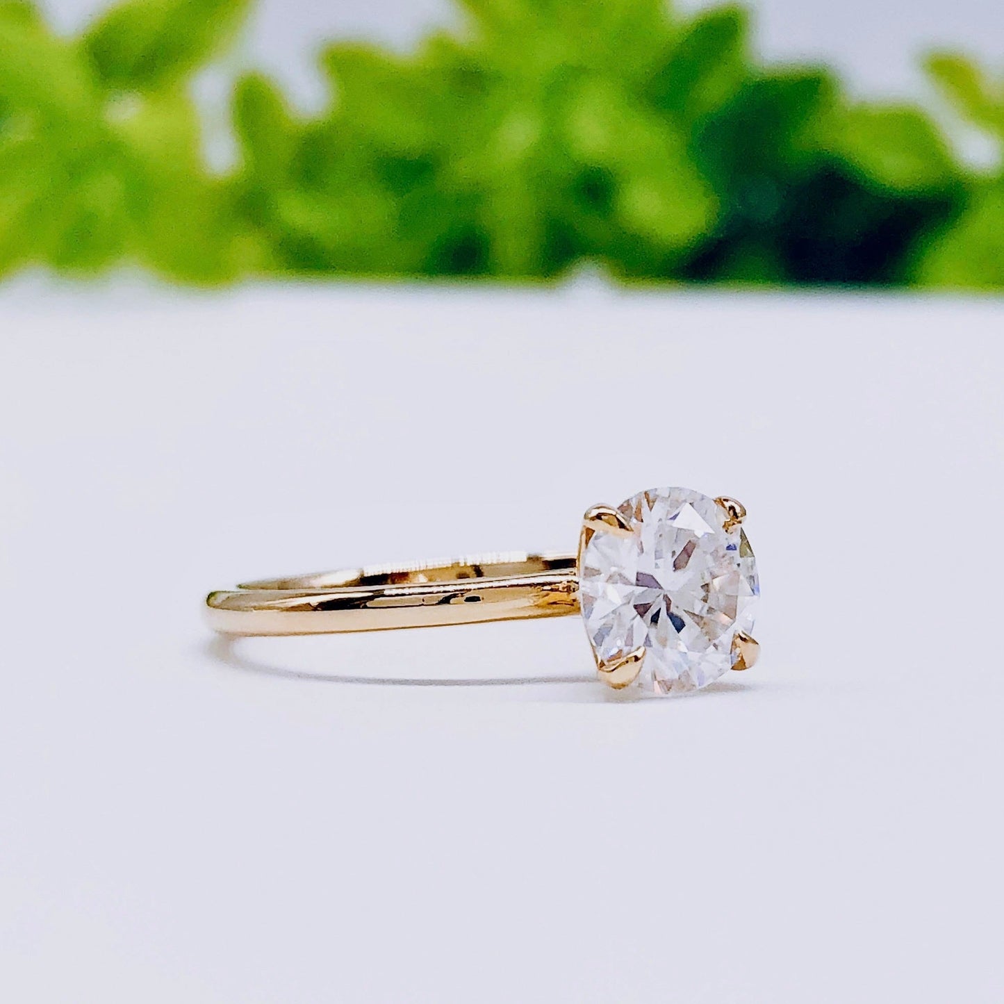 1.85 CT Round Solitaire Moissanite Engagement Ring