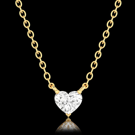 1.0 CT Heart Cut Cut Solitaire Style Moissanite Diamond Necklace