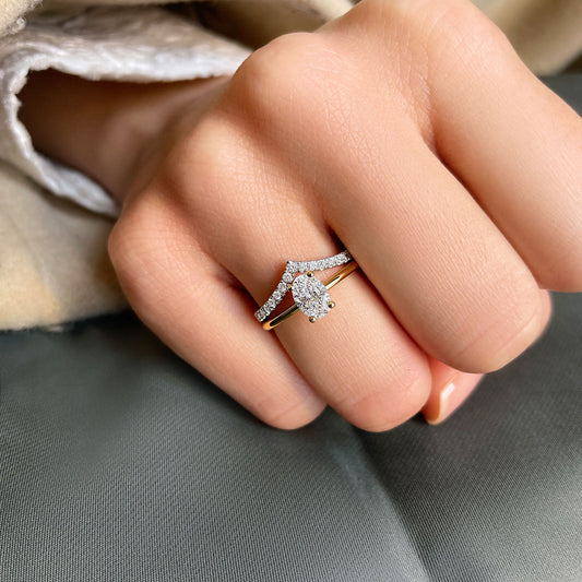0.50 CT Oval Solitaire Moissanite Engagement Ring