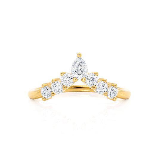 0.4 TCW Round & Pear Curved Moissanite Wedding Band