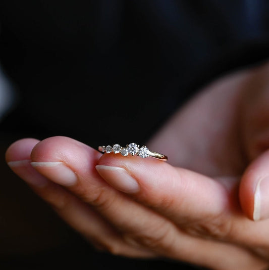 0.2 TCW Round Cluster Moissanite Wedding Band