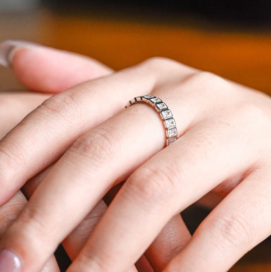 0.5 TCW Radiant Full Eternity Moissanite Wedding Band