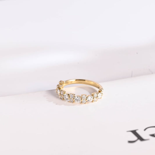 0.3 TCW Round Half Eternity Moissanite Wedding Band