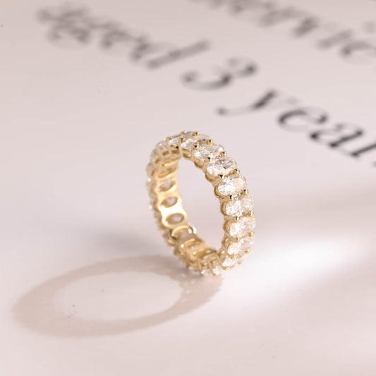 0.5 TCW Oval Full Eternity Moissanite Wedding Band