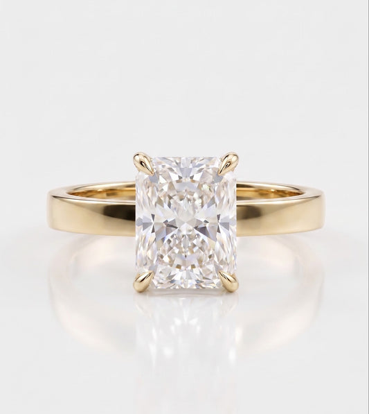 2 CT Radiant Solitaire Moissanite Engagement Ring