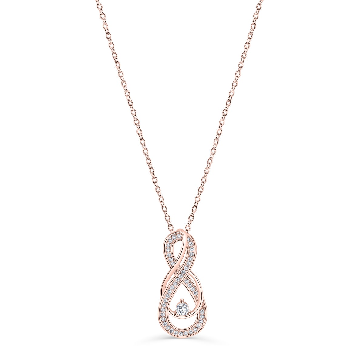 0.50 CT Round Shaped Moissanite Necklace In Infinity Design