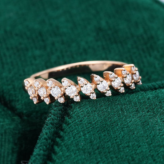 0.3 TCW Round Half Eternity Moissanite Wedding Band