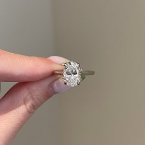 3.5 CT Oval Solitaire Moissanite Engagement Ring