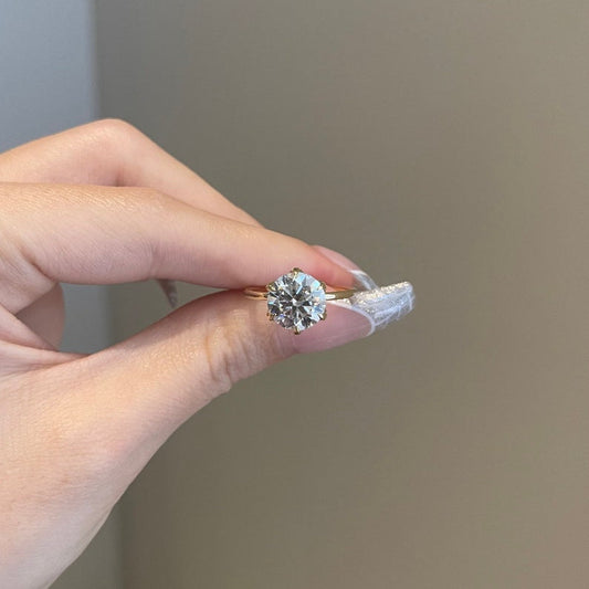 3 CT Round Multi Stone Solitaire Moissanite Engagement Ring