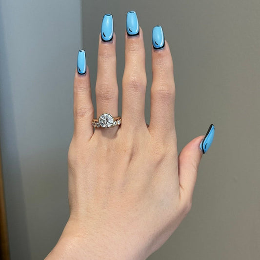 2.5 CT Round Bezel Moissanite Engagement Ring