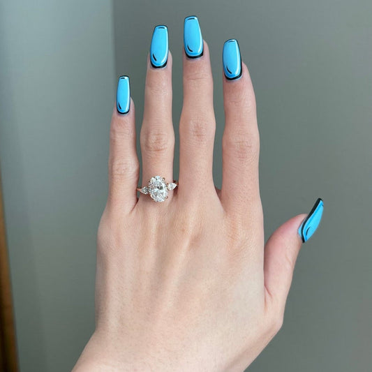 3.5 CT Oval Three Stone Moissanite Engagement Ring