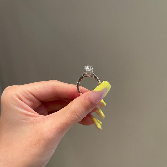 3 CT Cushion Pave Moissanite Engagement Ring