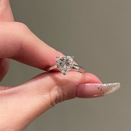 2CT Heart Solitaire Moissanite Engagement Ring