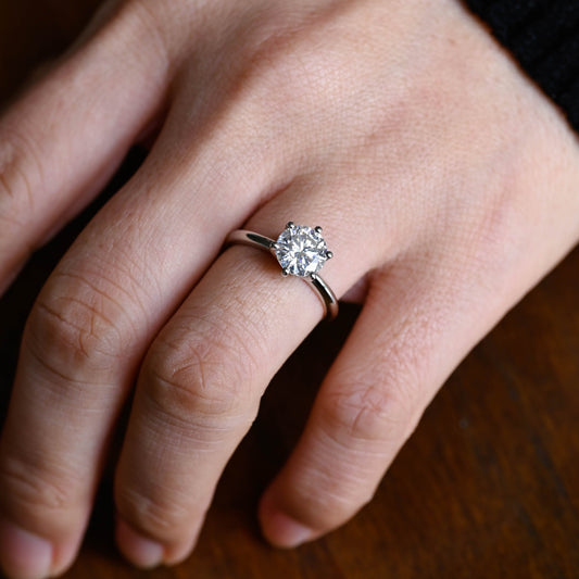 2 CT Emerald Pave Moissanite Engagement Ring