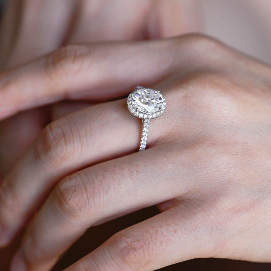 2 CT Emerald Pave Moissanite Engagement Ring
