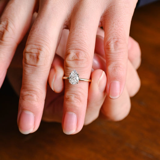 2 CT Emerald Pave Moissanite Engagement Ring