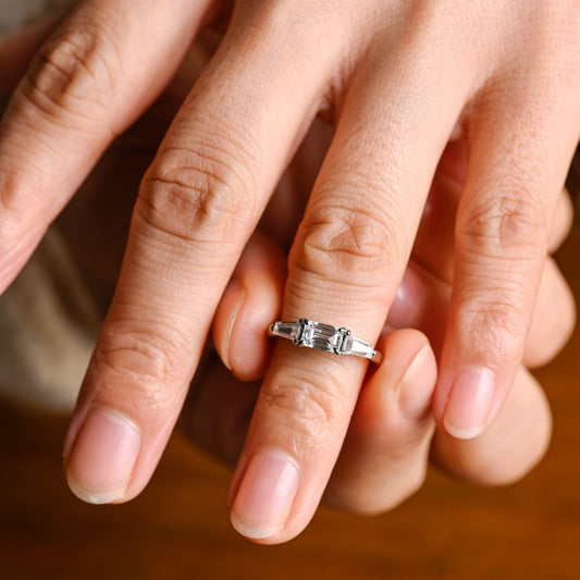 2 CT Emerald Pave Moissanite Engagement Ring