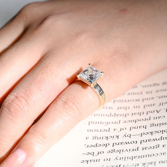 2 CT Emerald Pave Moissanite Engagement Ring