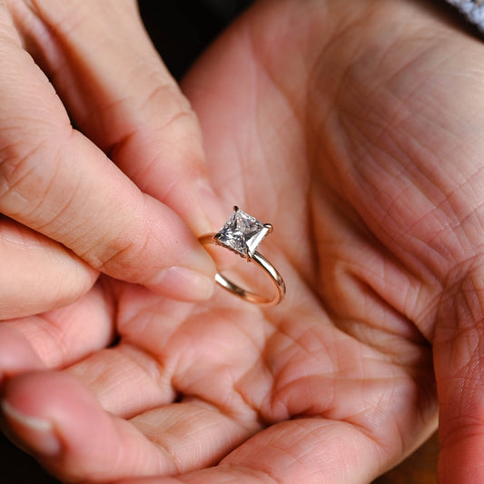 2 CT Emerald Pave Moissanite Engagement Ring