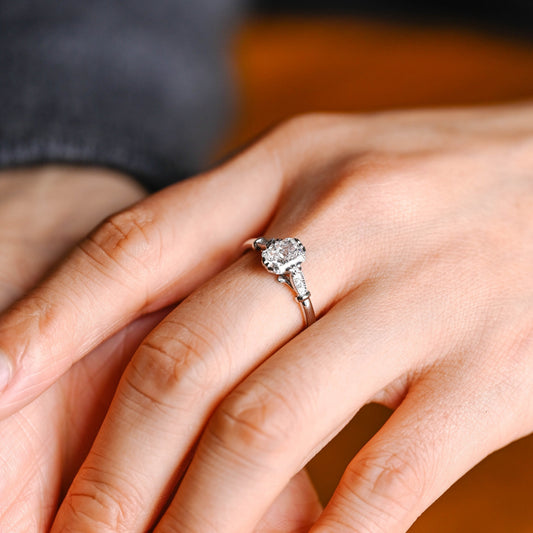 2 CT Emerald Pave Moissanite Engagement Ring