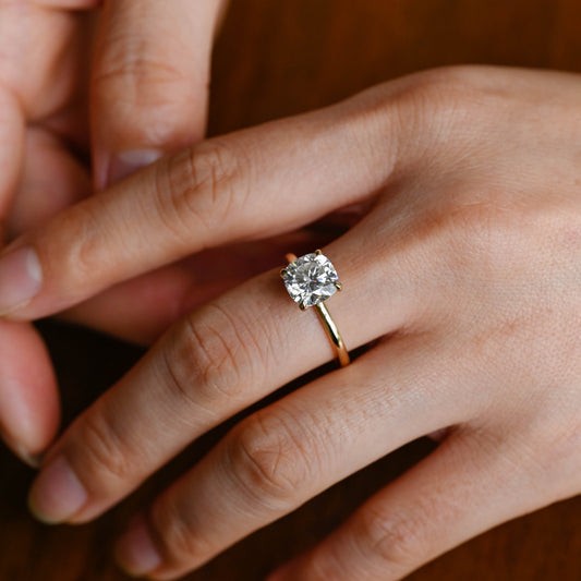2 CT Emerald Pave Moissanite Engagement Ring