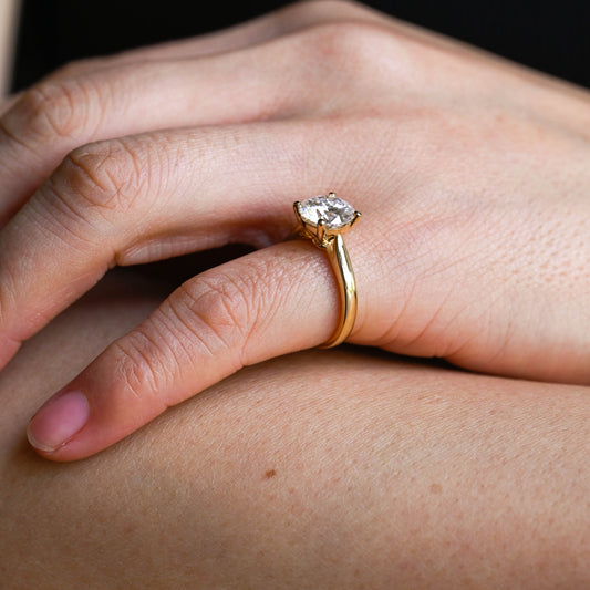 2 CT Emerald Pave Moissanite Engagement Ring