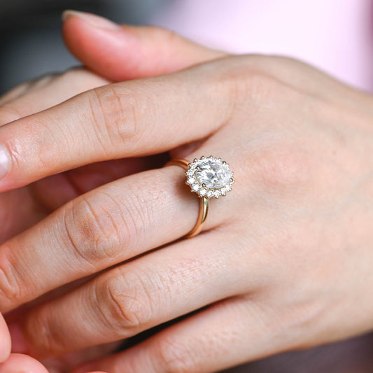 2 CT Emerald Pave Moissanite Engagement Ring