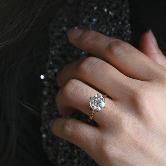 2 CT Emerald Pave Moissanite Engagement Ring
