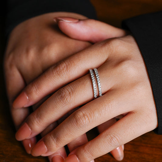 0.15 TCW Round Milgrain Lab Grown Diamond Wedding Band