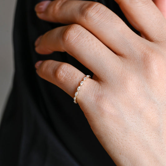0.15 TCW Round Milgrain Lab Grown Diamond Wedding Band