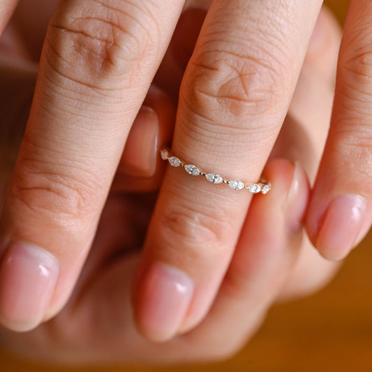 0.15 TCW Round Milgrain Lab Grown Diamond Wedding Band