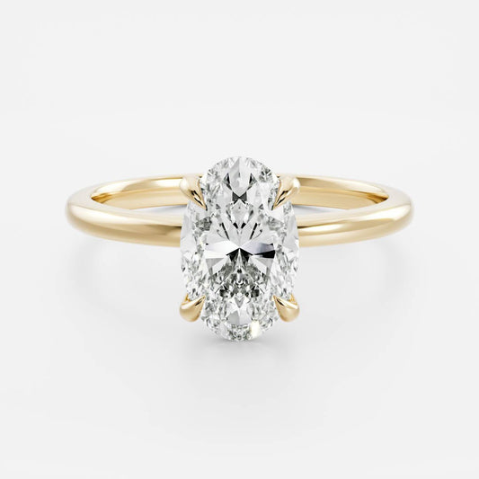 2 CT Oval Solitaire Moissanite Engagement Ring