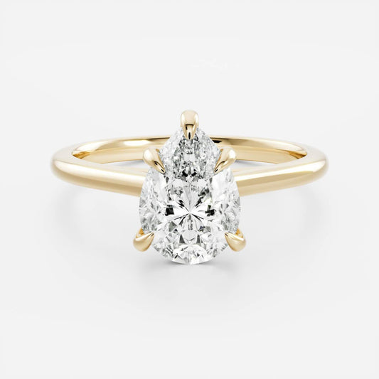 1.5 CT Pear Solitaire Moissanite Engagement Ring