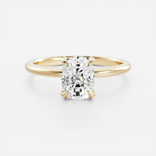 1.5 CT Elongated Cushion Solitaire Moissanite Engagement Ring