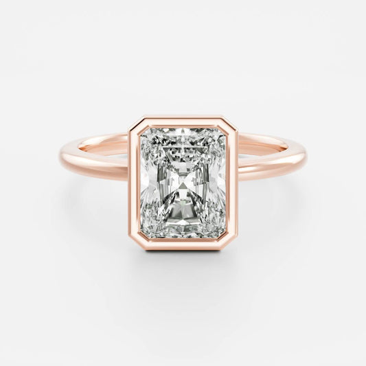 1 CT Radiant Bezel Moissanite Engagement Ring