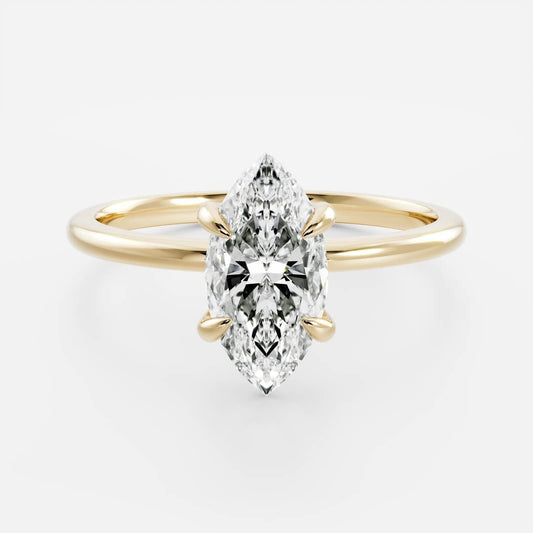 1.5 CT Marquise Solitaire Moissanite Engagement Ring