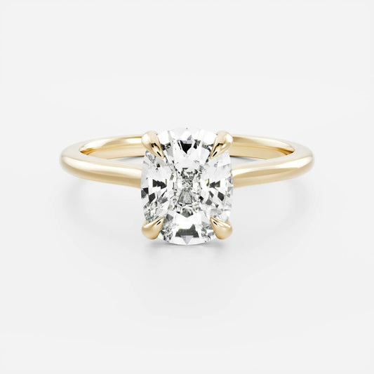 1.5 CT Elongated Cushion Solitaire Moissanite Engagement Ring