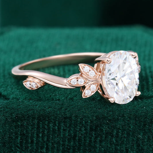1.33 CT Oval Cluster Moissanite Engagement Ring