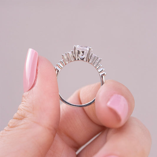 2 CT Round Cluster Moissanite Engagement Ring