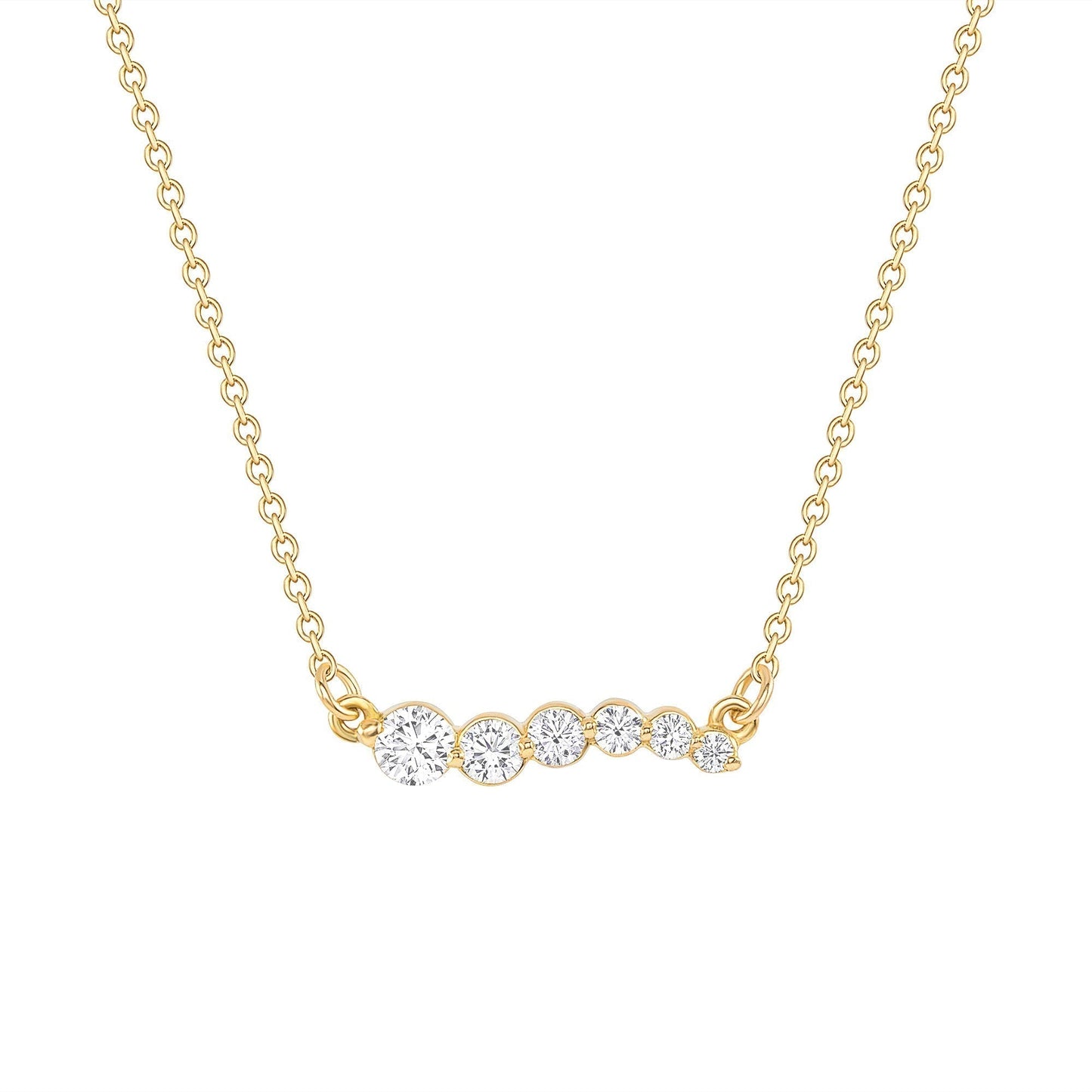 0.30 CT Round Shaped Moissanite Necklace In Multi Stone Design