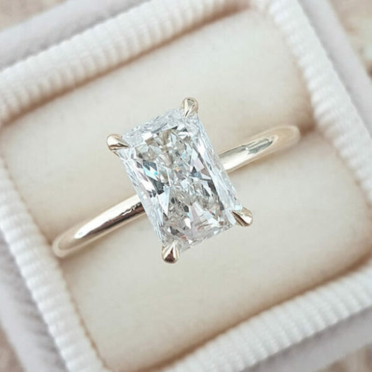 1.04 CT Radiant Solitaire Moissanite Engagement Ring