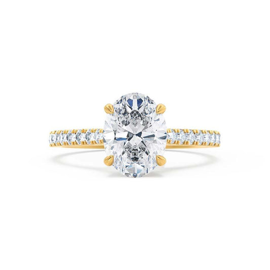 1.5 CT Oval Pave Moissanite Engagement Ring