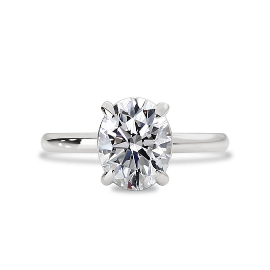 2.0 CT Oval Moissanite Solitaire Engagement Ring - farrellouise